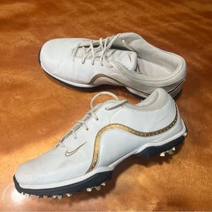 Nike Ace Golf Cleats White Gold size 6.5